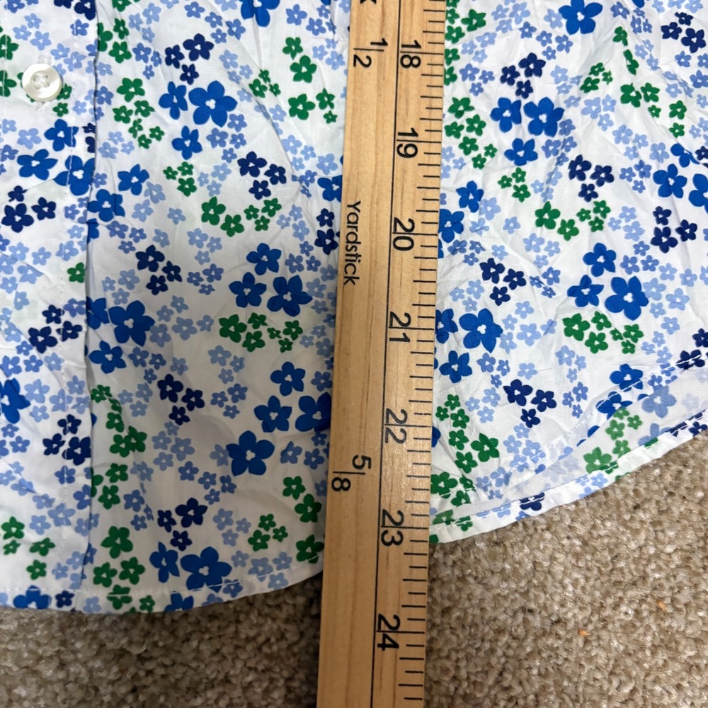 Frank & Eileen Womens XS Barry Shirt Blue Green Floral Ditsy Cotton Button Up - Picture 6 of 8